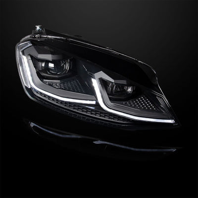 VW Golf MK7.0 Sequential Projector Headlight - 7.5 Style - Tri LED